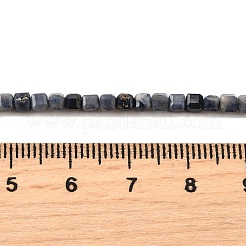 天然サファイアビーズ連売り  多面カット  テーブルカットキューブビーズ  3x3x3mm  穴：0.6mm  約126個/連  15.51''（39.4センチメートル）&nbsp;G-G259-B04-3x3mm