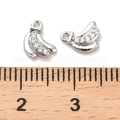 Brass Micro Pave Clear Cubic Zirconia Charms&nbsp;KK-C054-12P