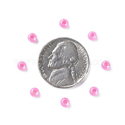 不透明なアクリルビーズ  ABカラー  ラウンド  ショッキングピンク  4x3.5mm  穴：1.6mm  約15000個/500g&nbsp;MACR-S371-11-I01