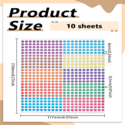 紙ドット粘着ラベル10枚  ミックスカラー  210x177x0.2mm  550pcs /シート&nbsp;STIC-LP0001-14