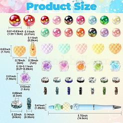 DIYプラスチックビーズペンキット  ラウンドアクリルビーズを含む  ラインストーンスペーサービーズ  ミックスカラー  146x10.5mm&nbsp;DIY-YW0017-52
