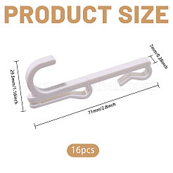 プラスチックメッシュシートフック  ホワイト  71x7x29.5mm&nbsp;FIND-WH0149-32A-01