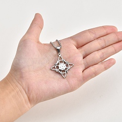 Vintage 304 Stainless Steel Witch Knot Pendant Necklaces&nbsp;WGBCAF0-01