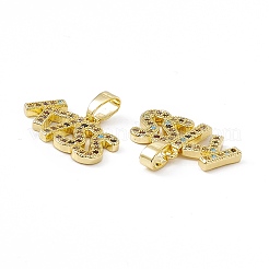 Brass Micro Pave Cubic Zirconia Pendants&nbsp;KK-E068-VC044