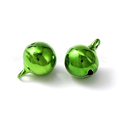 真鍮製ベルチャーム  ジュエリー作りパーツ  ライム  15x12mm  穴：2.4mm&nbsp;KK-WH0031-38D