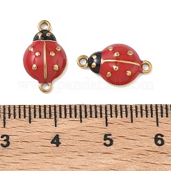 304 Stainless Steel Red Enamel Ladybug Connector Charms&nbsp;STAS-G393-03G
