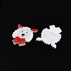 クリスマステーマプリントアクリルパーツ  羊  38.5x33.5x2.5mm  穴：1.6mm&nbsp;BACR-N002-01M