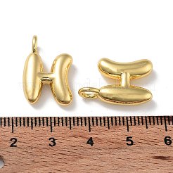 真鍮チャーム  カドミウムフリー＆ニッケルフリー＆鉛フリー  18KGP本金メッキ  文字h  19x13x4.7mm  穴：3.4mm&nbsp;KK-A199-01G-H