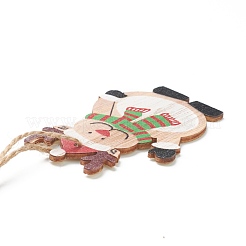 Christmas Theme Wood Big Pendant Decorations&nbsp;HJEW-F010-05