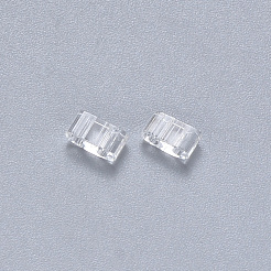 FGB 2-Hole Transparent Glass Seed Beads&nbsp;X-SEED-S031-M-001