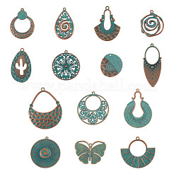 14Pcs 14 Styles Tibetan Style Alloy Pendants&nbsp;FIND-TA0010-61