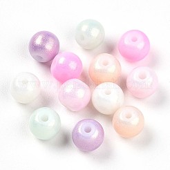 ベーキングペイント、ガラス、パールビーズ  ラウンド  パールカラーのスタイル  ミックスカラー  6~6.5mm  穴：1.2~1.6mm  約3280個/1000g&nbsp;DGLA-S115-6mm-MK