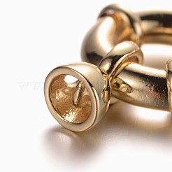 真鍮のスプリングリングの留め金  カドミウムフリー＆鉛フリー  ゴールドカラー  15x5mm  穴：4.5mm&nbsp;X-KK-O091-01G-NR