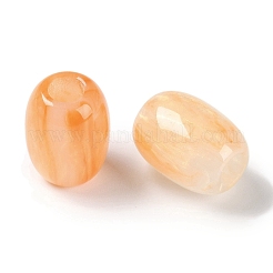 レジンヨーロピアンビーズ  大穴ビーズ  模造キャットアイ  バレル  オレンジ  16x12mm  穴：5.2mm&nbsp;RESI-F055-11F