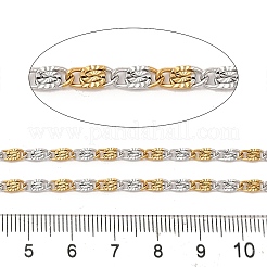 304ステンレススチールルマキナチェーン  溶接されていない  スプールで  ゴールデン·ステンレス鋼色  6.5x3x1mm  10 m /ロール&nbsp;STAS-M075-05PG