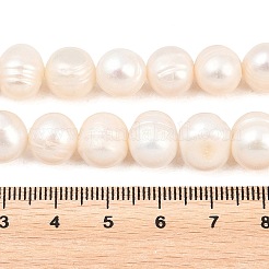 天然養殖淡水パールビーズ連売り  ポテト  グレード2 A  ベージュ  10~11mm  穴：0.6mm  約36個/連  13.54''（34.4cm）〜13.66''（34.7cm）&nbsp;PEAR-D003-01C-05