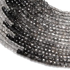 Gradient Color Natural Tourmalinated Quartz Beads Strands&nbsp;GG-CBA9722-C01-2x2mm