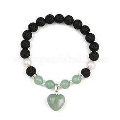 Natural Green Aventurine Heart Charms Bracelets&nbsp;BJEW-JB12402-03