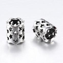 合金ビーズ  大穴ビーズ  スターとコラム  アンティークシルバー  11x9~9.5mm  穴：6mm&nbsp;PALLOY-T003-04