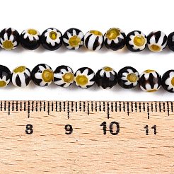 Round Millefiori Glass Beads Strands&nbsp;X-LK-P001-31
