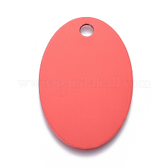 ペットモチーフアルミペンダント  空白タグのスタンプ  オーバル  レッド  38x25x1mm  穴：3.5mm&nbsp;ALUM-I002-05B
