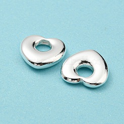 304ステンレススチールチャーム  ハートチャーム  925銀メッキ  12x12x3mm  穴：4mm&nbsp;X-STAS-N097-152S