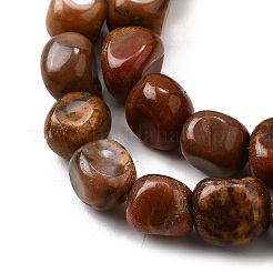 天然石ペトリファイドウッドビーズ連売り  ナゲット  タンブルストーン  7~12x7~10x7~10mm  穴：1.2~1.4mm  約41個/連  15.39インチ（39.1cm）&nbsp;G-L621-C11-02