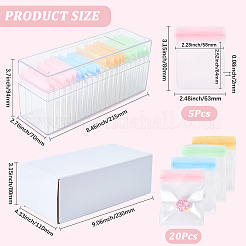 Rectangle Transparent ABS Plastic Jewelry Storage Boxes with Lid and PVC Bags&nbsp;CON-WH20001-17A