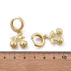 Brass Cherry Hoop Earrings&nbsp;EJEW-R016-04P