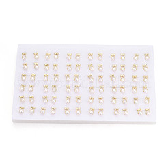 Brass & Natural Pearl Stud Earrings&nbsp;PEAR-N020-WX06