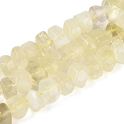 天然レモンクォーツ（加熱）ビーズ連売り  ファセットロンデル  12~16x12~16x7~12mm  穴：0.9~1.2mm  約39~44個/連  15.16~15.75インチ（38.5~40cm）&nbsp;G-N347-17A-06