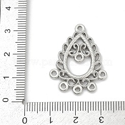 304ステンレスシャンデリア部品リンク  ティアドロップ  ステンレス鋼色  30.5x23.5x2.5mm  穴：1.6mm&nbsp;STAS-Q350-09P