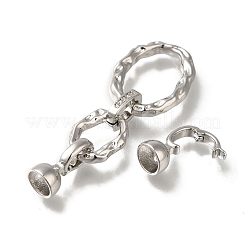 Brass Micro Pave Clear Cubic Zirconia Fold Over Clasps&nbsp;KK-H480-26P