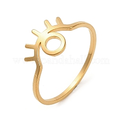Hollow Out Eye 304 Stainless Steel Finger Rings for Women&nbsp;LS-RJEW-G353-02G