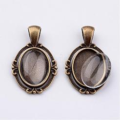 Tibetan Style Alloy Pendant Cabochon Settings&nbsp;DIY-X0270-03AB-NR