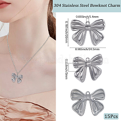 15Pcs 304 Stainless Steel Pendants&nbsp;STAS-BBC0007-76P