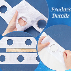フック用ポリプロピレンカーテンテープ  カーテンヘッダーテープ  フラット  ホワイト  75mm  穴：43mm&nbsp;DIY-WH0569-65