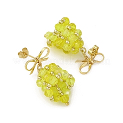Christmas Bell Brass Dangle Stud Earrings&nbsp;EJEW-MZ00495-03
