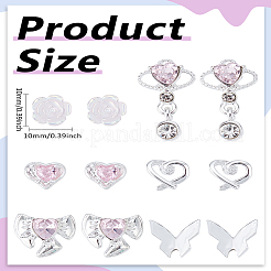 1Box Alloy Rhinestone Stud Earring Sets&nbsp;EJEW-LP0003-80