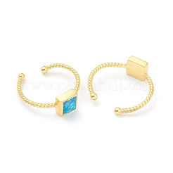 Synthetic Opal Cuff Rings&nbsp;RJEW-B031-02G-03