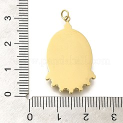 イオンプレーティング（IP）304ステンレスペンダント  シェルオーバルチャーム  14KGP本金メッキ  30x18.5x2.8mm  穴：3mm&nbsp;STAS-K263-66G