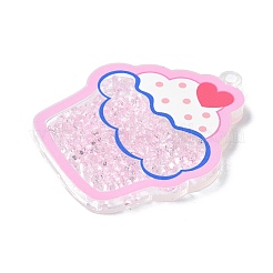 Transparent Printed Acrylic Pendants&nbsp;OACR-E042-03F