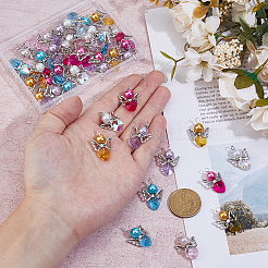 ガラスチャーム  チベットのスタイル合金ビーズで  天使のチャーム  ミックスカラー  25.5~26x18x8mm  穴：2.5~3mm  48個/セット&nbsp;PALLOY-DC00012
