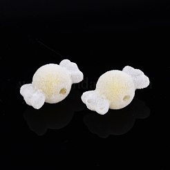フロッキーアクリルビーズ  二層ビーズ  キャンディ  きいろ  11.5x21.5x12mm  穴：2.5mm&nbsp;MACR-S275-26D