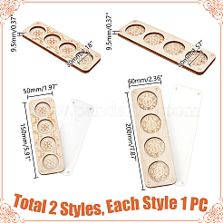 2Pcs 2 Styles 4/8 Slots Rectangle Wood Beads Display Case with Magnetic Lid&nbsp;ODIS-PH0001-73