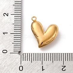 304ステンレスペンダント  ハートチャーム  ラインストーン付き  18KGP本金メッキ  14x14x5mm  穴：1.4mm&nbsp;STAS-D362-06G