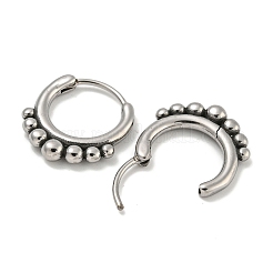 316サージカルステンレスフープピアス  リング  アンティークシルバー  17.5x15.5mm&nbsp;EJEW-D096-17A-AS