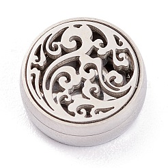 304 Stainless Steel Magnetic Diffuser Locket Aromatherapy Essential Oil Buckle&nbsp;AJEW-M027-12P