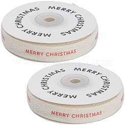 人工繊維リボン  言葉メリークリスマス  レッド  5/8インチ（15mm）  約10.00ヤード（9.14m）/ロール&nbsp;OCOR-WH20006-89A
