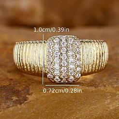 Brass Micro Pave Clear Cubic Zirconia Finger Rings&nbsp;FS-WGEE21A-04